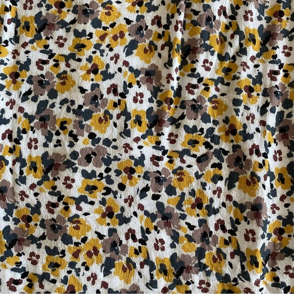 Loft V Neck Floral Long Sleeve Blouse Fall Work Top Yellow White Purple Madewell - Picture 5 of 8